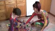 หนังเอ็ก Lavender Rayne and Indigo Augustine playing with paint Mp4