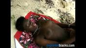 หนังเอ็ก Black vixen with firm body and hairy pussy rides white dick on beach ฟรี