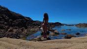 หนังโป๊ TRAVEL NUDE Young russian nudist girl Sasha Bikeyeva on the wild coast ocean