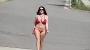 ดูหนังโป๊ Sophie dee in red bikini walks on road ฟรี