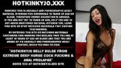 คลิปxxx Hotkinkyjo belly bulge from extreme deep horse cock fucking amp anal prolapse ร้อน