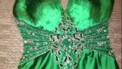 คลิปxxx Emerald Green Satin Prom Dress 2024