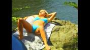 คลิปxxx Playful blonde peacherino Nancy Sweet taking sun baths near the forrest lake closed with an offer to hook up with stranger 2024