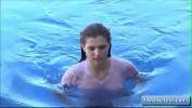 คลิปโป๊ฟรี Amazing natural busty teen amateur Fiona takes a swim in her pool and play with her nipples