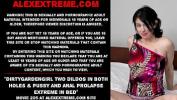 คริปโป๊ Dirtygardengirl two dildos in both holes amp pussy and anal prolapse extreme in bed 3gp