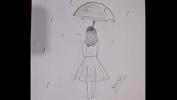 ดูหนังxxx Pencil Sketch Drawing Girl with Umbrella Beautiful with Video Mp4 ฟรี