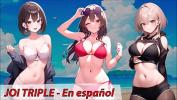 หนังโป๊ใหม่  JOI hentai comma tres amigas quieren masturbarte comma en espa ntilde ol period