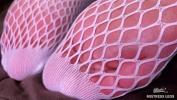 คลิปโป๊ฟรี Goddess foot teasing in cute white fishnets on the bed