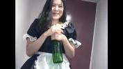 หนังav Young Asian girl dressed as a maid indulges herself with a bottle of champagne on camera for you ร้อน