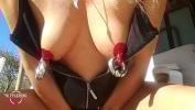 ดูหนังav nippleringlover hot outdoors in black dress inserting big rings in painted red huge pierced nipples 2024