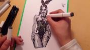 คลิปxxx drawn Hot sexy girl in latex comma quick sketch with markers 2024 ร้อน