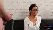 หนังxxx CFNM voyeur babe in glasses watching subject wank in office