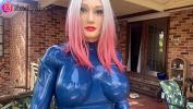 คลิปxxx Wearing Royal Blue Latex Catsuit for the first time ฟรี